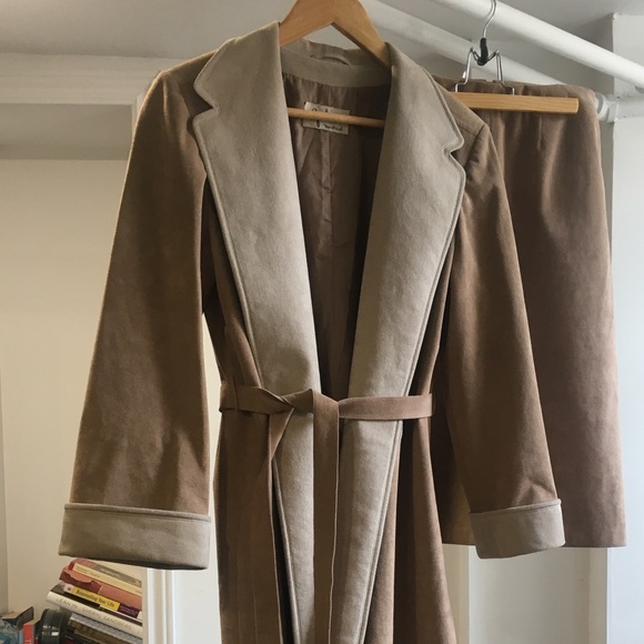 Jackets & Blazers - Vintage 70’s Vegan Suede Trench w matching Skirt